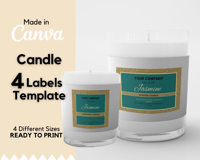Candle Label Template Luxury Candle Labels Candle Label Etsy