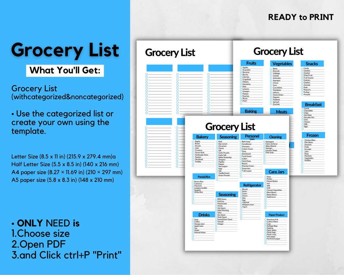 Weekly meal menu planner food diary inserts food journal etsy ireland