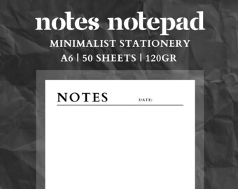 Notes Notepad 50 sheets 120gr · Minimalistic Stationery