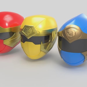Power Rangers Ninja Storm Helmets STL file  / blue, red and Yellow