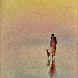 Original Watercolor painting misty dawn image 1