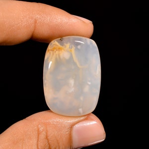 Attractive Top Grade Quality 100% Natural Plume Agate Radiant Shape Cabochon Loose Gemstone For Making Jewelry 34.5 Ct. 30X21X6 mm C-2561