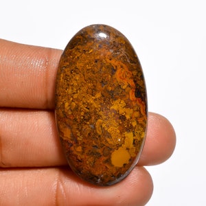 SEAM AGATE Cabochon Loose Gemstone, Oval Shape, 49.5 Ct. 41X23X5 mm, Elegant Designer Seam Agate Gemstone, For Making Pendant Jewelry, C-229