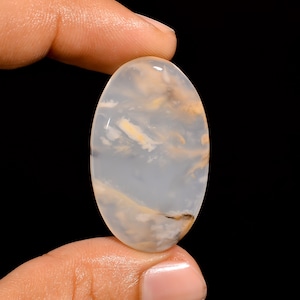 Terrific Top Grade Quality 100% Natural Plume Agate Oval Shape Cabochon Loose Gemstone For Making Jewelry 37.5 Ct. 37X22X6 mm C-2557