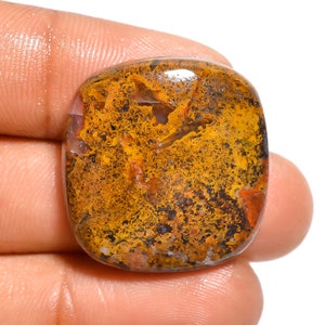 SEAM AGATE Cabochon Loose Gemstone, Cushion Shape, 46.5 Ct. 26X25X7 mm, Dazzling Designer Seam Agate Gemstone, For Making Jewelry, C-201