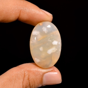 Immaculate Top Grade Quality 100% Natural Plume Agate Oval Shape Cabochon Loose Gemstone For Making Jewelry 41 Ct. 32X21X8 mm C-2547