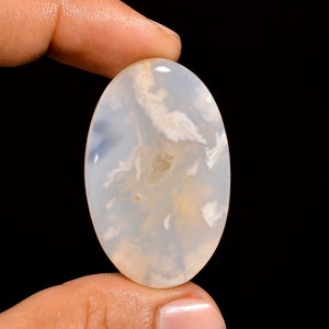 Awesome Top Grade Quality 100% Natural Plume Agate Oval Shape Cabochon Loose Gemstone For Making Jewelry 54 Ct. 41X26X6 mm C-2537