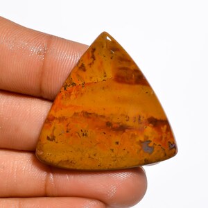 SEAM AGATE Cabochon Loose Gemstone, Triangle Shape, 40.5 Ct. 34X33X5 mm, Beautiful Designer Seam Agate Gemstone, For Pendant Jewelry,C-190