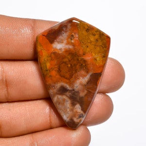 SEAM AGATE Cabochon Loose Gemstone, Shield Shape, 48.5 Ct. 42X28X5 mm, Excellent Designer Seam Agate Gemstone, For Pendant Jewelry, C-215