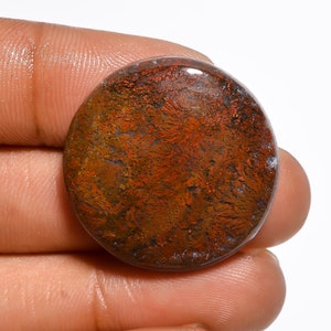 Amazing Top Grade Quality 100% Natural Seam Agate Round Shape Cabochon Loose Gemstone For Making Jewelry 42.5 Ct. 28X28X7 mm C-501