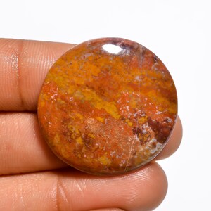 SEAM AGATE Cabochon Loose Gemstone, Round Shape, 44 Ct. 30X30X6 mm, Stunning Designer Seam Agate Gemstone, For Making Pendant Jewelry, C-206
