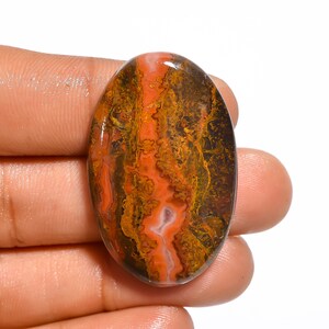 SEAM AGATE Cabochon Loose Gemstone, Oval Shape, 47.5 Ct. 38X24X6 mm, Excellent Designer Seam Agate Gemstone, For Making Jewelry, C-196