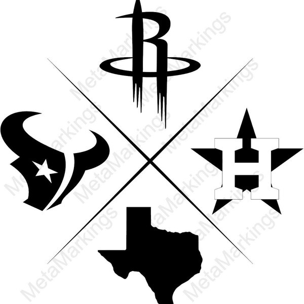 Houston Texas Sports Teams Digital Download SVG, png, jpg, PDF Raster and Vector Files