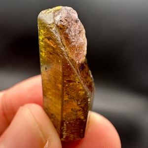8 - gram Watermelon tourmaline Crystal , Healing Gem Mineral Specimen Rough Stone, bi color