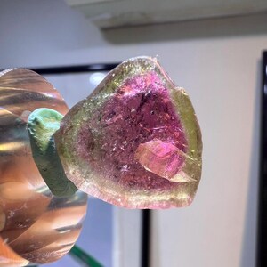 watermelon tourmaline  bi color tourmaline crystal green and pink tourmaline crystal from paprok afghanistan gift for her