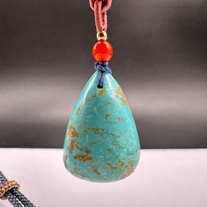 Natural Turquoise Necklace top quality , polished blue stone , unique minerals