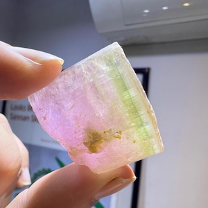 watermelon tourmaline  bi color tourmaline crystal  green and pink tourmaline crystal  from paprok afghanistan  gift for her