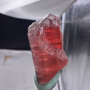 9-gram Bi color tourmaline crystal , Afghanistan minerals, green and pink  , display , jewelers , collector watermelon