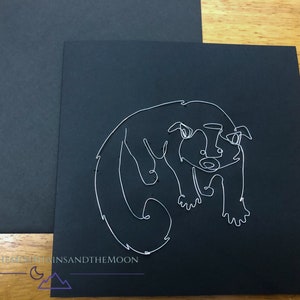 Binturong blanco wenskaart, Draad dier blanco kaart, binturong natuurbehoud kunst, dierentuin dier kaart
