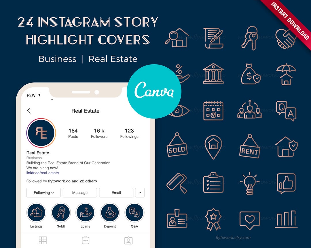 Real Estate Instagram Story Highlight Cover Icons | Realtor Property ...