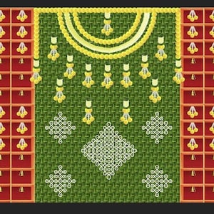 Indian Pooja Cloth Backdrops Pictures Banana Leaf / coconut Leaf  Designed for all Home Pooja| House functions | All Traditional events. .