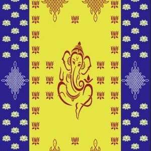 Indian Pooja Backdrop Pictures Ganesh with Muggu - Kolam | for Home Pooja | Festivals | Housewarming | And For All traditional Events.