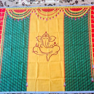 Indian Pooja Backdrop pictures Ganesh/Thirunaamam Designed for all Home Pooja/House functions /Traditional events. .