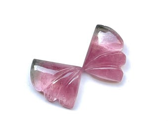 Natural Bio Tourmaline Butterfly Wings Beautiful Bi Color Gemstone For Jewelry Carft..10.15-16X12MM