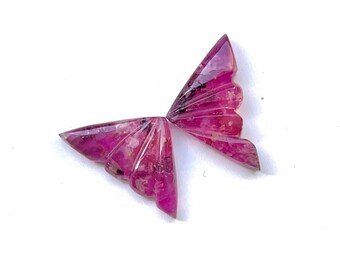 Natural Pink Tourmaline Butterfly Wings Beautiful Hand Carved Loose Tourmaline Craved For Pendant..14.55Cts-21X12X4.5MM