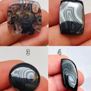 Handmade Silver Psilomelane Gemstone: Mexican Crown Cabochon