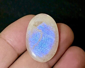 Mind blowing!! AAA++ Quality Rainbow moonstone Oval Shape Cabochon Moonstone For Jewellery Craft…28x19x5MM