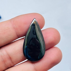 Natural Hematite Cabochon Loose Semi Precious Flat Back Gemstone For Jewelry Making Handmade  Stone