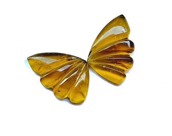 Natural Tourmaline Butterfly Wings Beautiful Yellow Tourmaline Butterfly Wings For Jewelry Craft Size 16x11x3MM- 8.15Carat