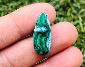 Chrysocolla Malachite Cabochon Teardrop Shale Loose Stone For Jewelry Craft…27x11x6mm