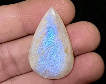 GORGEOUS!!! Moonstone Rainbow, Moonstone Cabochon, Natural Flashy Blue  Fire Moonstone Crystal Loose Stone For jewelry 36x23x5MM