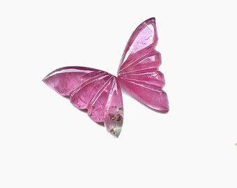 Natural Pink Tourmaline Butterfly Wings Beautiful Hand Carved Butterfly Wings Size 18.5x9.5x3.5MM- 9.30CARAT