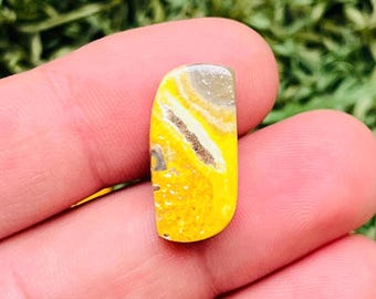 Yellow Jasper Cabochon Loose Gemstone For Jewelry Craft..21x10x4MM