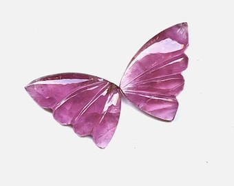 Natürliche Rosa Turmalin Schmetterlingsflügel Schöne Hand geschnitzte Lose Turmalin Sehnsucht nach Anhänger ...17.5x11.3.5 MM-10.45CTS