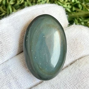 Eye design silver sheen obsidian cabochon, natural silver sheen obsidian gemstone crystal stone semi precious stone(32x21x11mm-54.30cts)