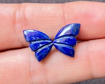 ラピスラズリの蝶の羽の彫刻：40 mmの宝石ペア - Etsy 日本