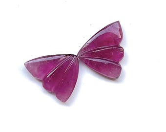 Pink Tourmaline Butterfly Wings Pair Beautiful Hand Carved Tourmaline For Jewelry Craft..8.10Cts-15X12MM