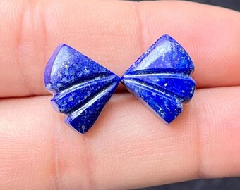 ラピスラズリの蝶の羽の彫刻：40 mmの宝石ペア - Etsy 日本