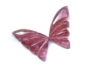 Natural Tourmaline Butterfly Wings Beautiful Hand Carved Gemstone For Jewelry Craft.. 7.65Cts-17X9MM