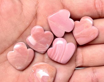 Carved Pink Opal Heart: Natural Gemstone for Jewelry (20x23-20x25MM)