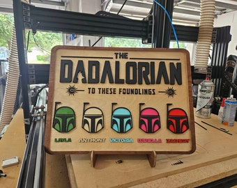 Star Wars Dadalorian Customized Plaque - Personalized Mandalorian Helmets for Dad