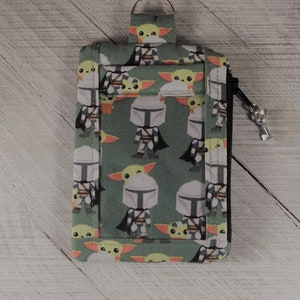 Bolsa de identidade inspirada na Disney/Star Wars/porta-identidade Mandalorian e Baby Yoda Grogu