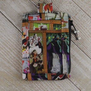 Disney Inspired ID Pouch/Holder Haunted Mansion Stretch Posters, Captain Hook, Cruella de Ville, Maleficent, Queen of Hearts, Villains
