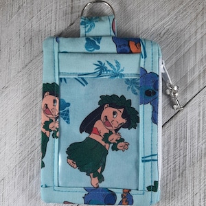 Estuche/portadocumentos/cartera pequeña de Lilo y Stitch de Disney, Hula Lilo, Stitch con ukelele