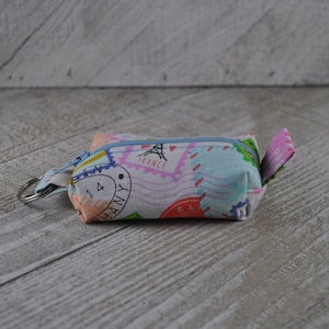 Mini Zipper Pouch/Coin Purse/Mask Holder Travel Stamps, Postmarks, Paris