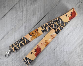 Disney Inspired Lanyard The Lion King, Hakuna Matata, Simba, Timon, Pumba